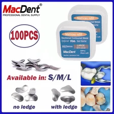 100Pcs Dental Matrices Bands Sectional Contoured Metal Matrix bands soft S/M/L