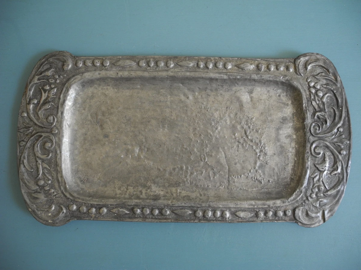 Grand Plat Ovale En étain 95% - 55 Cm, Argenté, Occasion, Superbe Pour Le Service