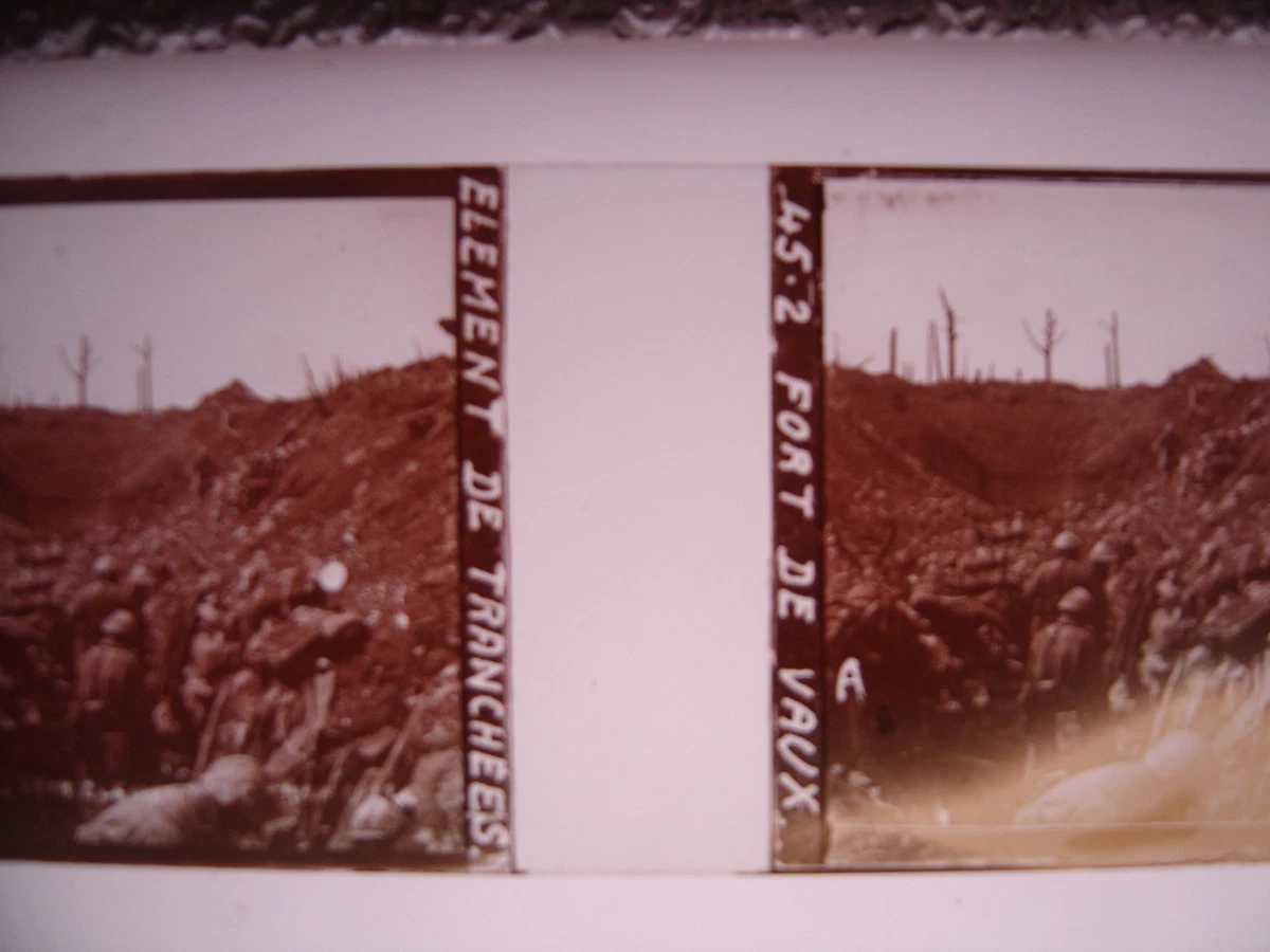 Plaque De Verre Positif Stéréo – Château Vic Sur Aisne – WW1 14-18 – TBE
