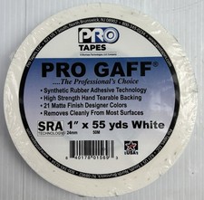 ProTapes Pro Gaff White Gaffer Tape 11 Mil Thick 1 Inch Wide 55 Yards Long
