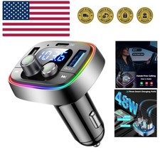 USB C Bluetooth 5.4 Car Adapter, Wireless FM Radio Transmitter, Hands-Free Ca...
