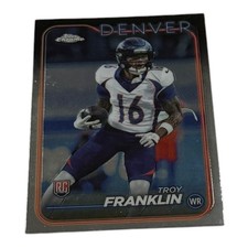 2024 Topps Chrome Troy Franklin Denver Broncos Rookie Card RC 215 NFL WR. rookie card picture