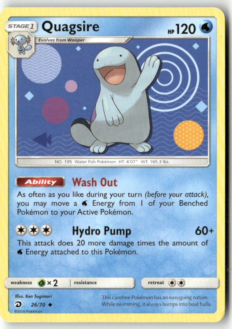 Quagsire 26/70 Uncommon Dragon Majesty Pokemon Heavily Played Ken Sugimori