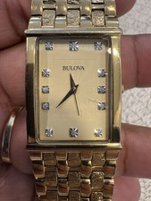 BULOVA Men's Gold-Tone Diamond Stainless Steel Watch - 97F52