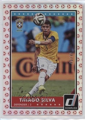 2015 Panini Donruss Red Soccer Ball /49 Thiago Silva (Team Brazil) #54 1l2