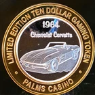 $10 1964 Corvette Palms Strike Casino Ltd Edition RARE-0.999 Silver 0.60 Oz Coin