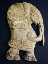 wooden abstract elephant wall hanger