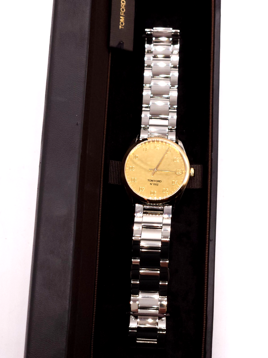 トムゴールドトパーズ他合計分 Tom Ford 002 TF0120197081 STE Gold Tone Dial Quartz Watch