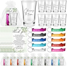 200 piezas 50 juegos de regalos de boda a granel 2 oz Cheers to Love Acrylic Shot