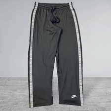 Vintage Y2K Nike Men s Dark Gray With Lt Gray Stripe Track Pants Size M