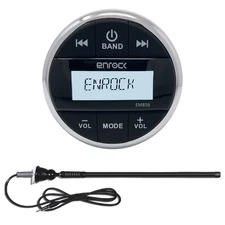 Enrock EM856 Gauge Mount Media Center Marine Bluetooth Receiver, Radio Antenna