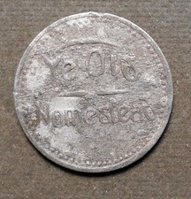 Zanesville OH: Ye Old Homestead   Good For 5c At The Bar. Aluminum, 24mm, vf+ d