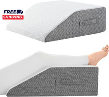 Leg Pillow for Elevation  Support 24X22X8 Memory Foam Cushion with Grey White