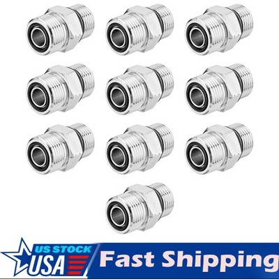 10 Pack Hydraulic Adapter Fittings: 1/2'' ORFS Male x #8 SAE/ORB Male  with Cover