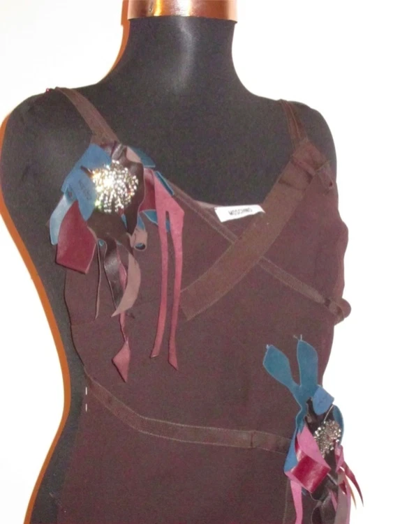 Abito senza slittamento marrone Moschino