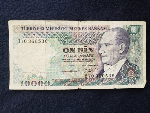 Banconota 10.000 lire Turchia moneta cartamoneta 1970 - Foto 1 di 2