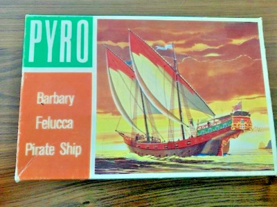 Vintage 1967 Pyro Barbary Felucca Pirate Ship Kit (B312-75), Unassembled