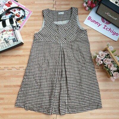 earth music & ecology women Plaid Dress Lolita Hime Gyaru shibuya109 Brown