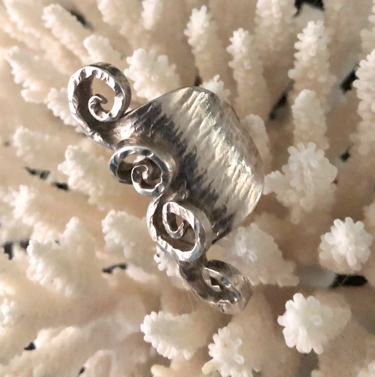 Silver Fork Statement Fashion Ring - image 5