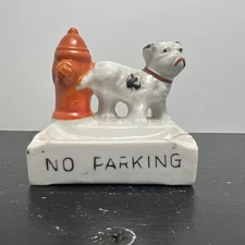 Vintage Ceramic Dog Fire Hydrant Ashtray Japan Free Shipping