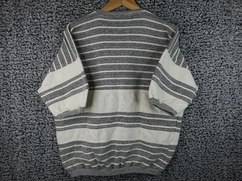 Vtg Givenchy Men's Striped Short Sleeve Crewneck Sweatshirt Gray Size L Casual - Picture 8 of 17