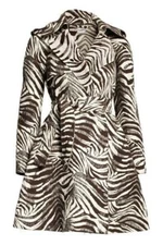 LANVIN FOR H&M RARE WOOL MIX ZEBRA PRINT TRENCH COAT UK 8 EU 34 US 4 SMALL BNWT