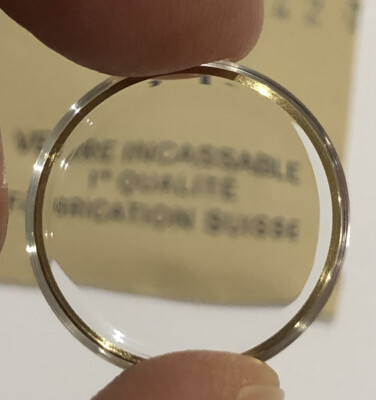 Verre De Montre Plexi étanche 23.2 Mm - Bague Dorée, Occasion