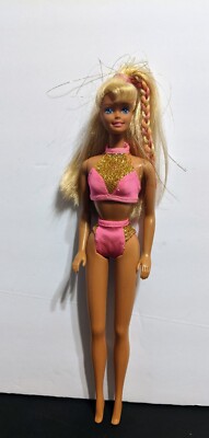 1996 Barbie Doll Splash N Color Pink And Gold Bathing Suit Mattel