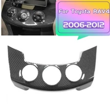 Carbon Fiber ABS Console AC Button Control Frame Trim For Toyota RAV4 2006-2012