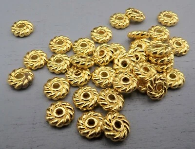 6mm Metallperle Perle Spacerperle Zwischenperle vergoldet 1-200 Stück SB 1214 - Bild 1 von 4