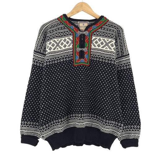 Pull Vintage Nansen En Pure Laine - Motifs Fair Isle Col Châle - Taille M - Style Ski/Noël
