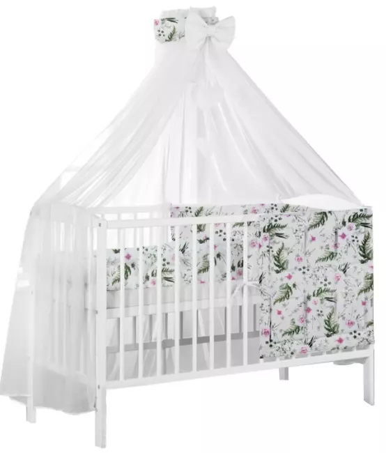 Canopy Holder Pole Bar Drape Mosquito Net with Ribbon COTBED COT Garden flowers