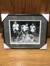Gordie Howe Sid Abel Ted Lindsay Signed Framed 8x10 Photo PSA Detroit Red Wings