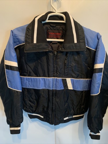 Vintage Yamaha SRX Skuter śnieżny Kurtka wyścigowa Płaszcz Męski Rozmiar Medium Czarny Niebieski - Zdjęcie 1 z 6