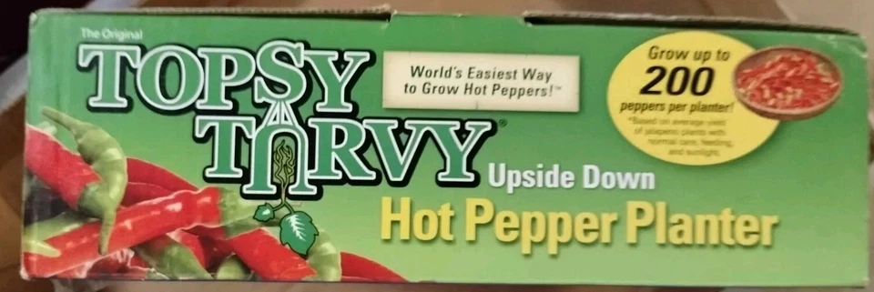Macetas originales Topsy Turvy al revés de pimienta caliente como se ve en TV caja abierta Foto 2 de 4