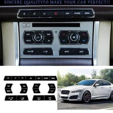 Black Console Infotainment System AC Switch Button Sticker For Jaguar XF 2009-15