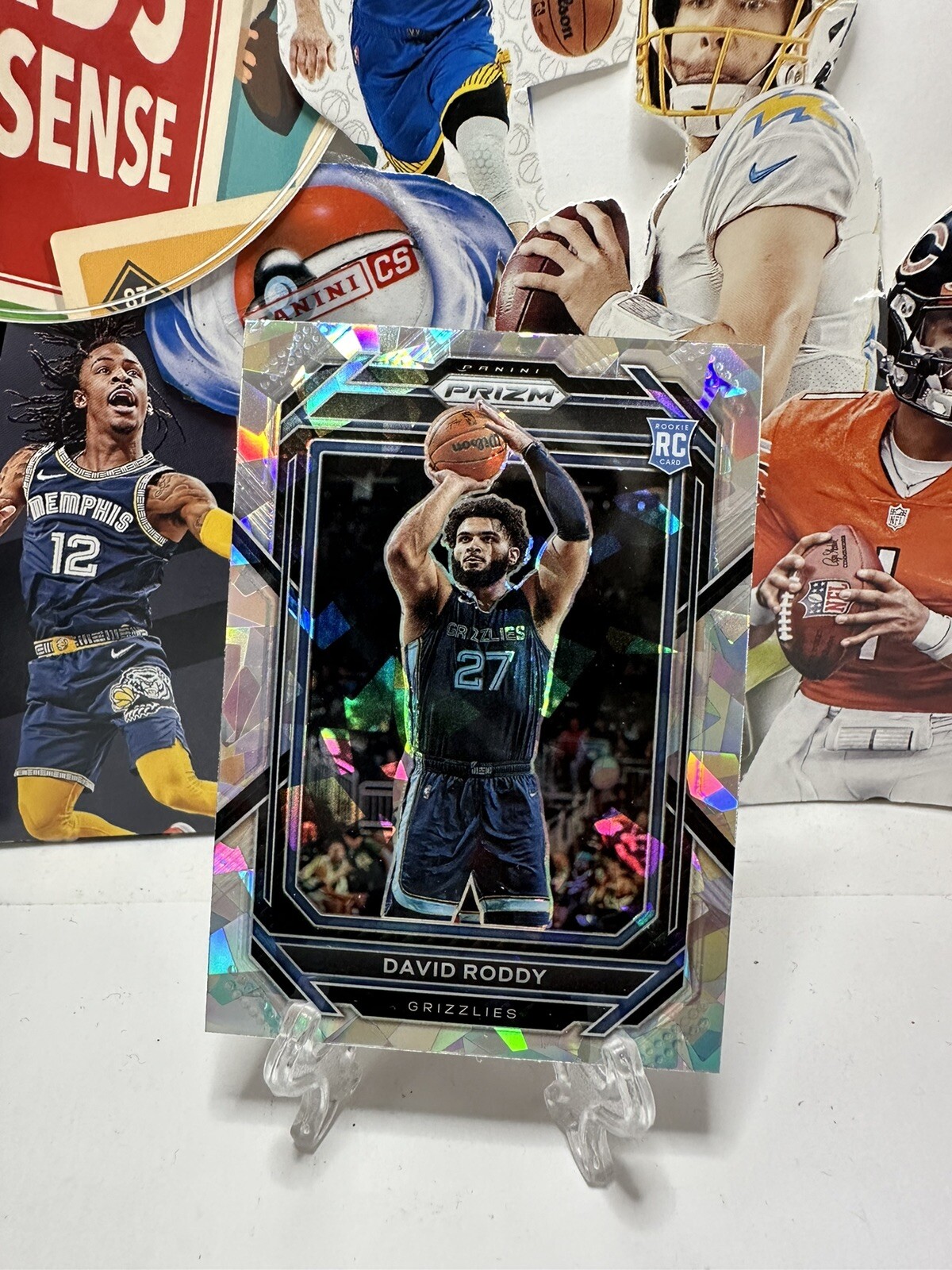 2022 2023 Panini David Roddy Cracked Ice holo 261 Prizm Rookie Rc Memphis