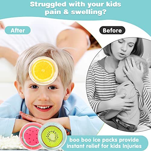 Large Kids Ice Packs For Boo Boos, 3 Packs Toddler Gel Ice Packs Wrap For Injuries Reusable, Hot Cold Compress For Childrens Fever Pain Relief, Wisdom Teeth, First Aid, Bumps