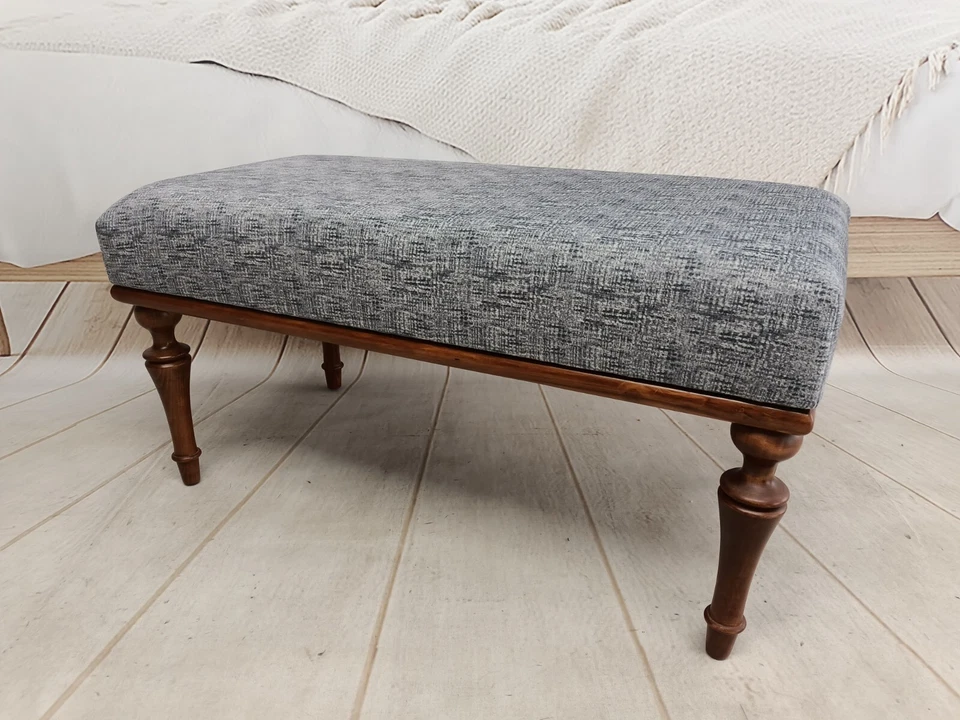 Ottoman for bedroom, Portable bench, End of bed bench, Vanity table bench, - Image 4 of 4