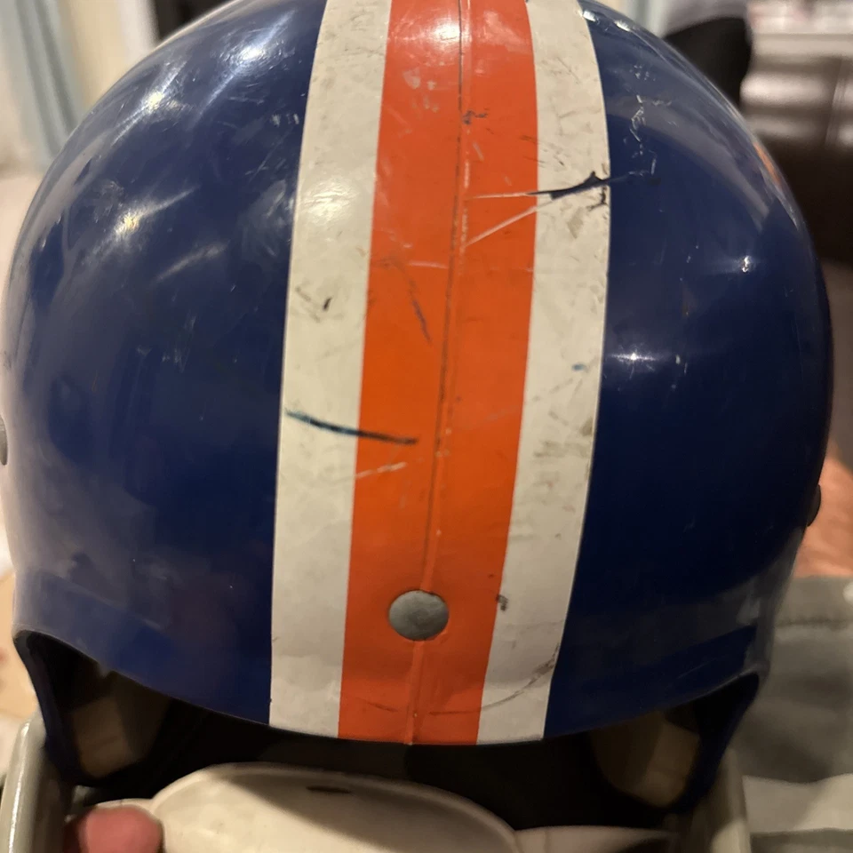 VTG Denver Broncos Football Helmet Rawlings Medium USA Used NFL Orange Crush - Image 3 of 4