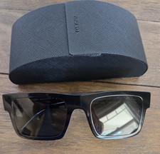 Prada PR 19WS Black/Dark Grey Rectangle Sunglasses SPR 19W 1AB-5S0 NIB Complete