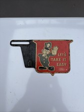 Vintage Ford Policeman Traffic Cop Metal Take Easy Slide License Plate Topper Vintage Ford Policeman Traffic Cop Metal Take Easy Slide License Plate Topper
