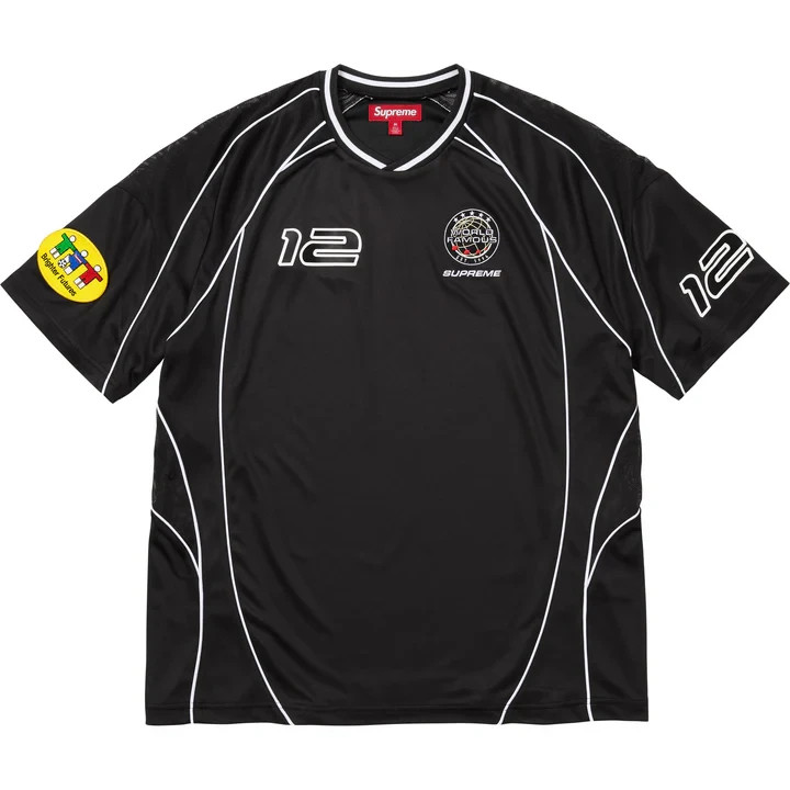 Supreme Piping Soccer Jersey Black | eBay