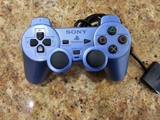 Official OEM Sony DualShock 2 Analog Controller Aqua Blue PS2 PlayStation 2 Read
