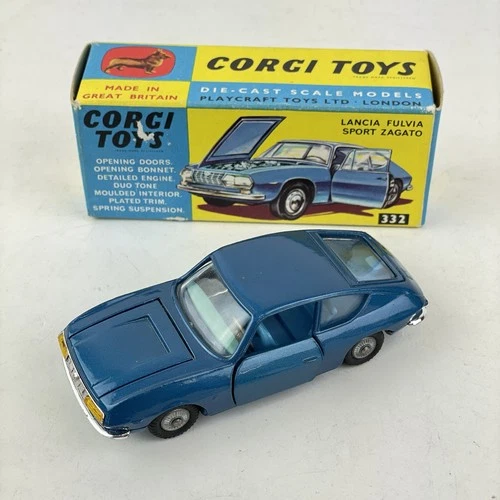 Vintage Boxed Corgi Toys No 332 Lancia Fulvia Sport Zagato
