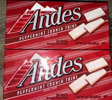 Andes ~ Peppermint Crunch Thins Candy 4.67 oz Each,  56 Pieces ~ 03/2027
