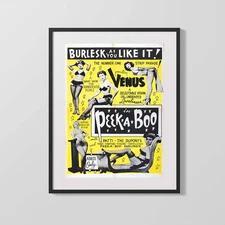 Vintage Burlesque Poster - Venus in Peek A Boo Strip Parade