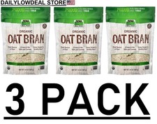3 PACK - NOW Foods, Organic Oat Bran, 14 oz Total 42 oz Non-GMO, Vegan FRESH