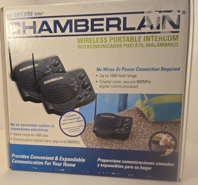 Chamberlain Wireless Portable Intercom  (RWIS), 4-Channel 1000 Ft Range Digital