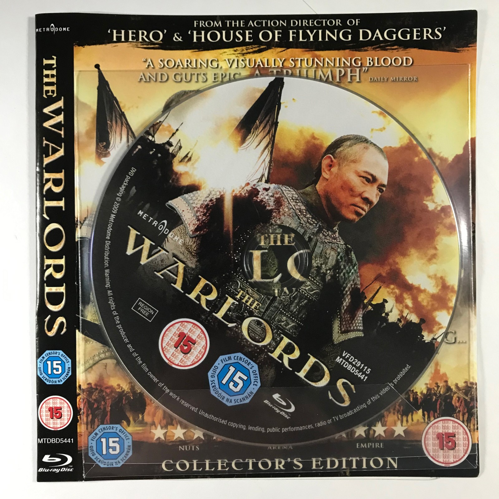 The Warlords (2009) Jet Li [15]. Blu-ray. FREEPOST *No Case